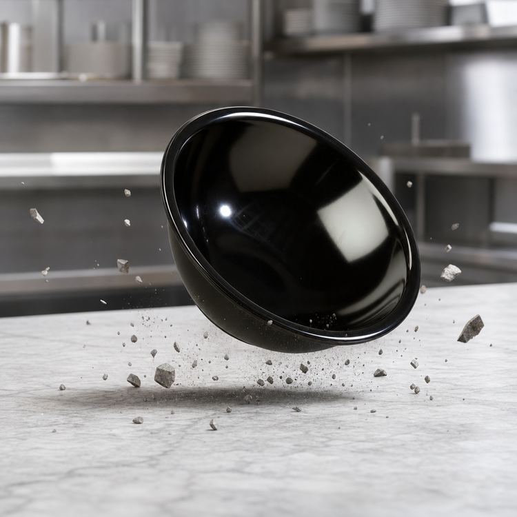 Product image #4 for Carlisle Black Melamine Coupe Salad Bowl, 7.5-Inch, 24 oz