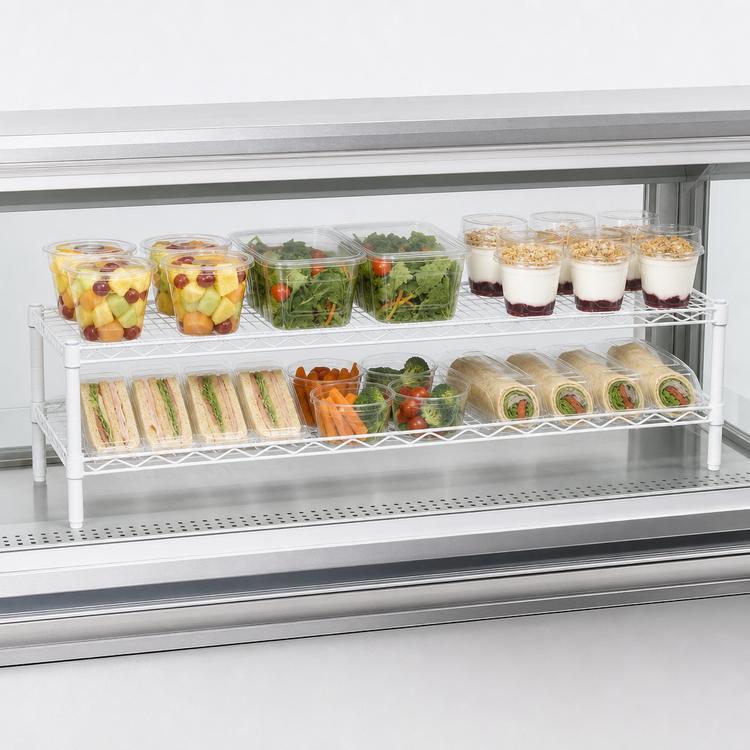 Product image #3 for Eagle QuadTruss 2-Tier Front Case Wire Merchandise Shelving Unit, 48 x 14 x 14 Inches, White Epoxy