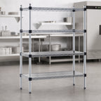 Thumbnail image #3 for Eagle Group EAGLEbrite F2QA2-74-2436Z Stationary 4-Tier Wire Shelving Starter Unit, 36"W x 24"D x 74"H, Zinc Finish