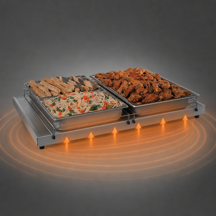 Product image #3 for Hatco Glo-Ray® 30-Inch Freestanding Heated Shelf, 9-3/4-Inch Deep, Stainless Steel Top