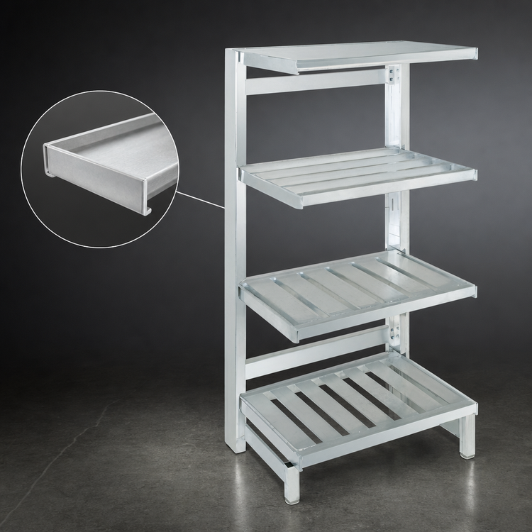 Product image #3 for Channel Manufacturing 4-Inch E-Channel Cantilever Shelf, 60W x 24D, Aluminum