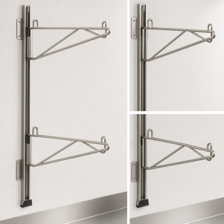 Product image #3 for Eagle Group Valu-Gard Adjustable Post Wire Wall Mount End Unit Kit for 14-Inch Shelves