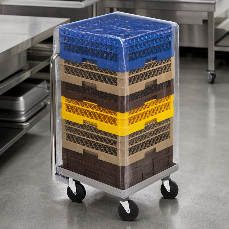 Product image #3 for Vollrath Traex Half-Height Clear Vinyl Rack Cover, 48 x 21-1/2 x 21-1/2 Inches