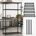 Thumbnail image #3 for Quantum WR86-3060BK-5 Stationary Wire Shelving Starter Kit, 60"W x 30"D x 86"H, 5 Shelves, Black Epoxy Finish