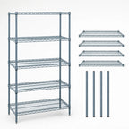 Thumbnail image #3 for Quantum WR54-2424GY-5 Stationary Wire Shelving Starter Unit, 24"W x 24"D x 54"H, 5 Shelves, Gray Epoxy Finish