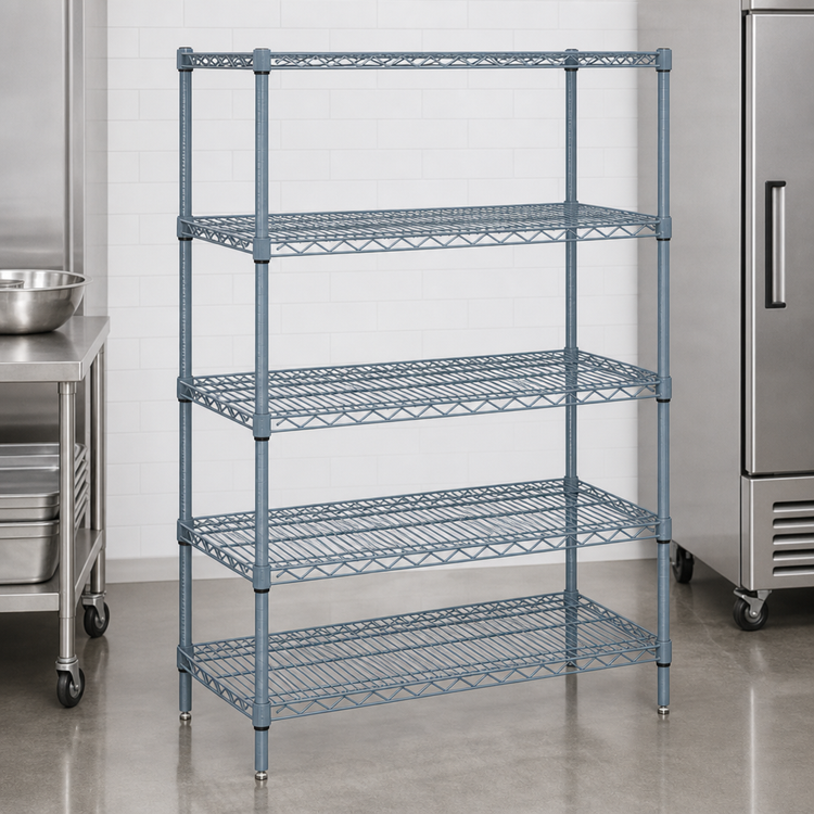 Product image #3 for Quantum 72" W x 24" D x 54" H Wire Shelving Starter Kit, 5-Shelf, Gray Epoxy