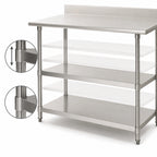 Thumbnail image #3 for Eagle Group 3048SADJUS-18/3 Adjustable 18/304 Stainless Steel Work Table Undershelf, 48"W x 30"D, for Uni-Lok Hat Channel Frames