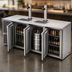 Thumbnail image #3 for True Premier Bar 72-Inch Three-Section Refrigerated Draft Bar Cooler, Flat Top, Left-Side Refrigeration