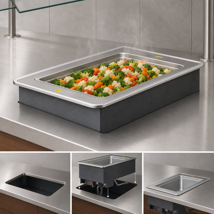 Product image #3 for Vollrath Drop-In Electric Hot Food Well, 1 Full-Size Pan, Wet Operation, 120V