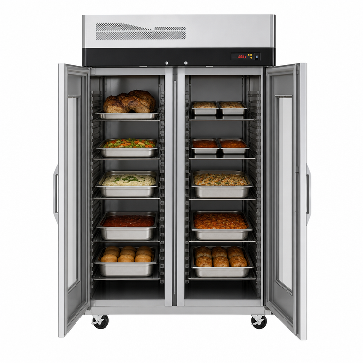Product image #3 for Turbo Air M3 Series Two-Section Reach-In Heated Holding Cabinet with Glass Doors