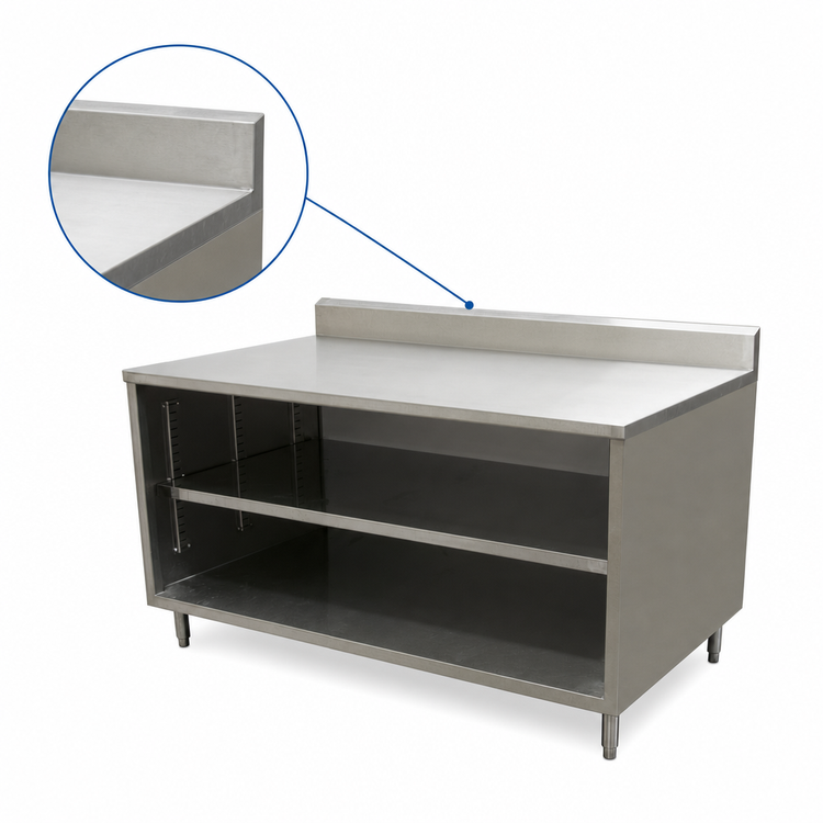 Product image #3 for BK Resources Stainless Steel Chef Table Cabinet Base, Open Front, 30 x 30 Inches, 5-Inch Riser