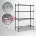 Thumbnail image #3 for Eagle Group Valu-Master Quad-Adjust 4-Tier Wire Shelving Starter Unit, 72W x 24D x 74H, Pewter Gray Epoxy Finish