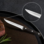 Thumbnail image #3 for American Metalcraft KNF7 Steak Knife with 4 1/2-Inch Stainless Steel Blade, POM Handle, Pointed Tip, Full Tang, Stamped Case of 12