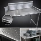 Thumbnail image #3 for Steel Works Stainless SWCDT-60R 60-Inch x 30-Inch 16-Gauge Stainless Steel Clean Dish Table, Left-to-Right, 9-Inch Splash