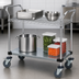Thumbnail image #3 for Quantum Chrome-Plated Wire and Galvanized Solid Shelf Utility Bus Cart, 36 x 24 x 37-1/2 Inches