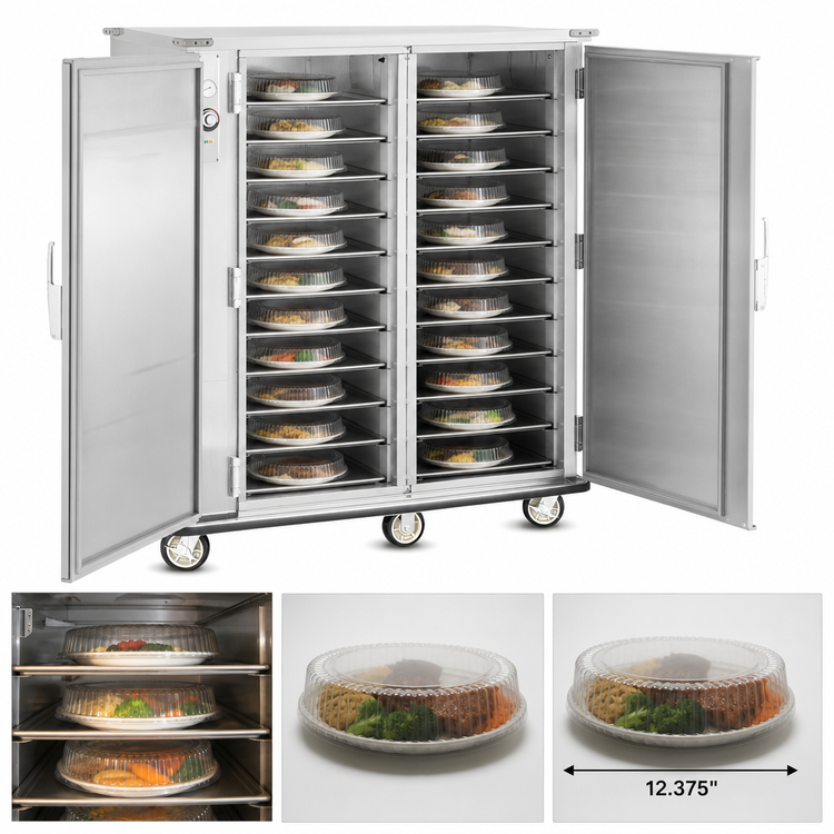 Product image #3 for FWE A-Series A-180-2-XL 2-Door Heated Banquet Transport & Serve Cabinet, 180 Covered Plates