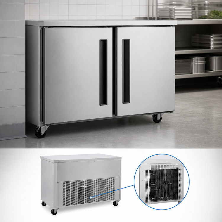 Product image #3 for Centerline by Traulsen Compact Two-Section Undercounter Freezer with Solid Doors, 60 Inch, Rear-Mount Refrigeration