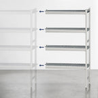 Thumbnail image #3 for Fermod Fermostock 4R47A71-E 4-Tier Add-On Polymer Shelving Expansion Unit, 47W x 14D x 71H, Gray