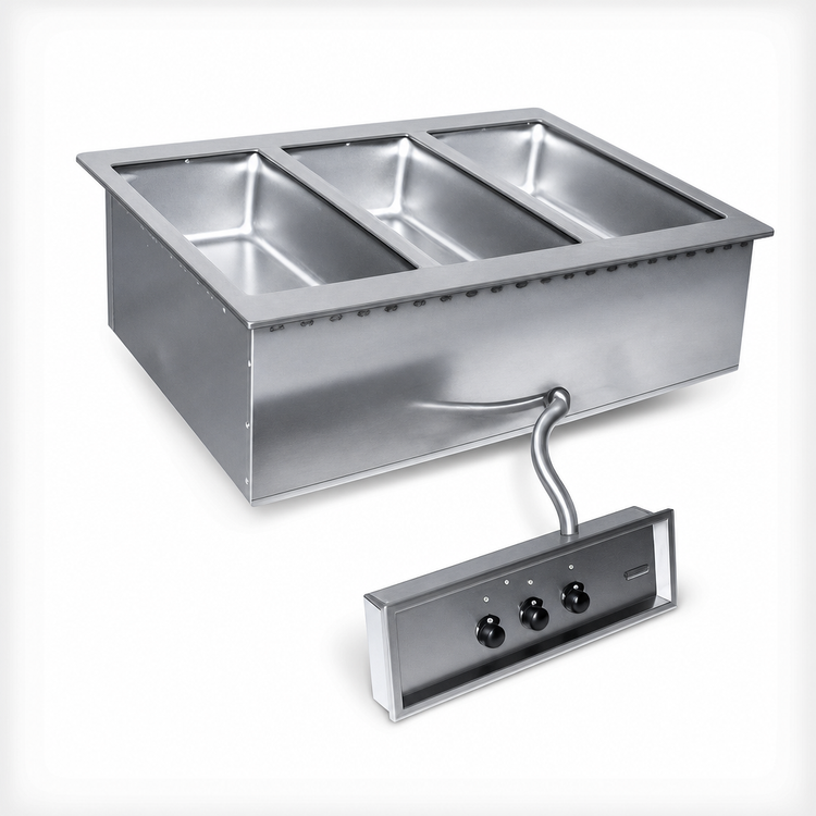 Product image #3 for Eagle Group SGDI-3-120T 3-Well Drop-In Electric Hot Food Well, 12 x 20 Pans, Wet/Dry, 120V, Without Drain