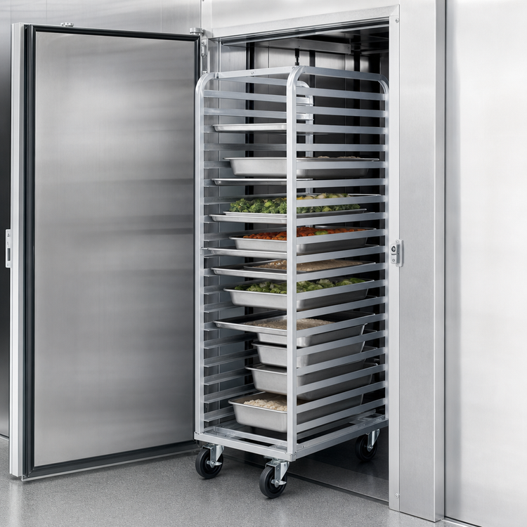 Product image #3 for Cres Cor Angle Ledge Roll-In Refrigerator Rack, 18-Tray/18-Pan Capacity, Aluminum