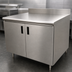 Thumbnail image #3 for Advance Tabco HK-SS-2410 Enclosed Work Table with Cabinet Base and Hinged Doors, 120 x 24 Inches, 14 Gauge 304 Stainless Steel Top, 5-Inch Backsplash