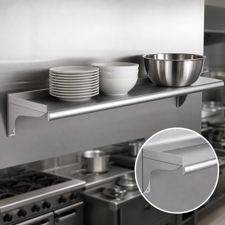 Product image #3 for Eagle Group 36 Inch x 12 Inch Wall-Mounted 16-Gauge 430 Stainless Steel Shelf