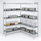 Thumbnail image #3 for Fermod Fermostock 5R64A83-CE 5-Tier Corner Expansion Polymer Shelving Unit Kit, 83"H x 64"W x 14"D, 800 lb. Per Shelf