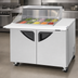 Thumbnail image #3 for Turbo Air Super Deluxe 48-Inch Two-Section Sandwich/Salad Mega Top Prep Table with Clear Top, 12-Pan Opening