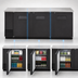 Thumbnail image #3 for True Three-Section Back Bar Cooler, 90-3/8 Inch Wide, 3 Solid Locking Doors, Stainless Steel Top, Left-Side Self-Contained Refrigeration