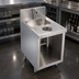Thumbnail image #3 for Krowne Royal Series Freestanding Stainless Steel Underbar Hand Sink Unit with Open Front Cabinet Base and Electronic Faucet