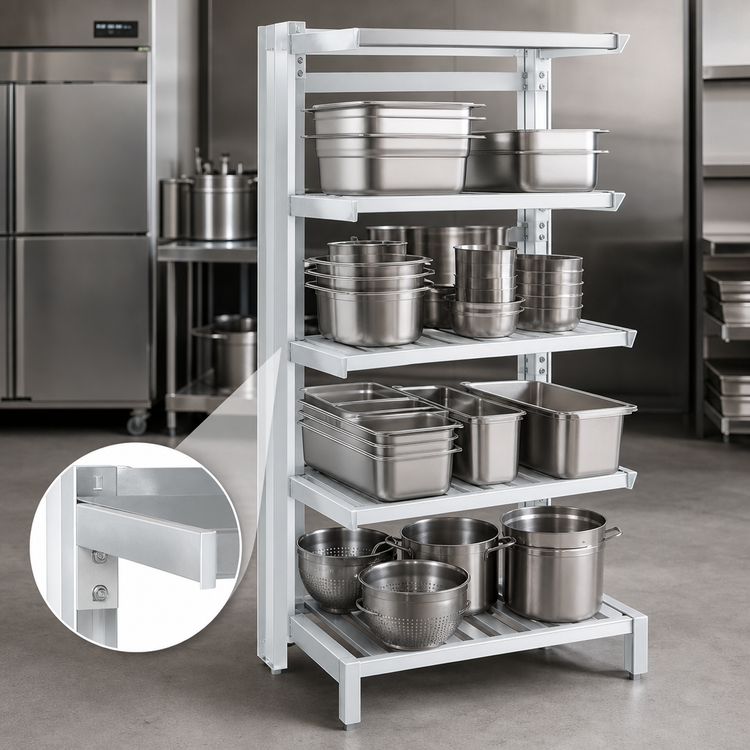 Product image #3 for Channel Tubular Aluminum Cantilever Shelving Unit, 54-Inch W x 20-Inch D x 72-Inch H