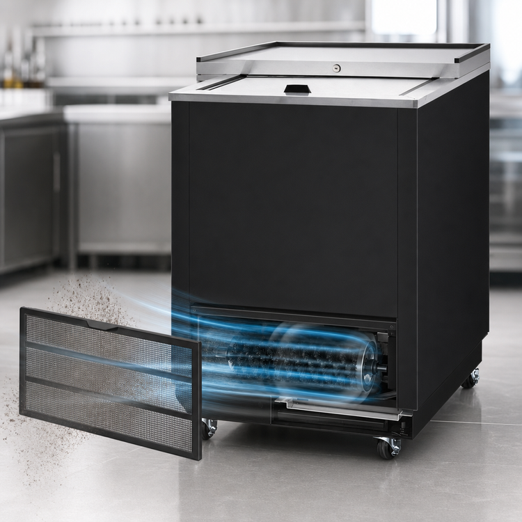 Product image #3 for Turbo Air Super Deluxe 24-Inch Underbar Glass Chiller & Froster, 4.56 Cu. Ft., Black Vinyl Exterior