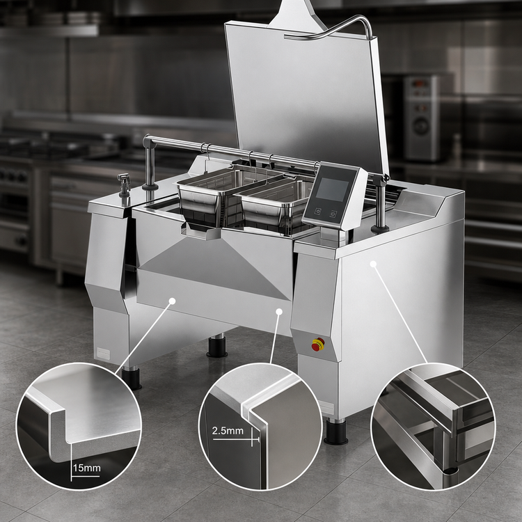 Product image #3 for Betterpan UDBRE058CV1 Electric Tilting Skillet Braising Pan, 48 Gallon, with 7-Inch Touch Screen Controls