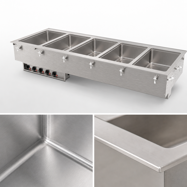 Product image #3 for Vollrath Five-Well Full-Size Electric Hot Drop-In with Marine-Grade 316 Stainless Steel Wells, Infinite Controls, 208-240V