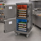 Thumbnail image #3 for Cambro Pro Cart Ultra® PCU1600HCSP615 Electric Hot/Cold Front-Loading Food Pan Carrier, 16 GN 1/1 Pan Capacity, Insulated