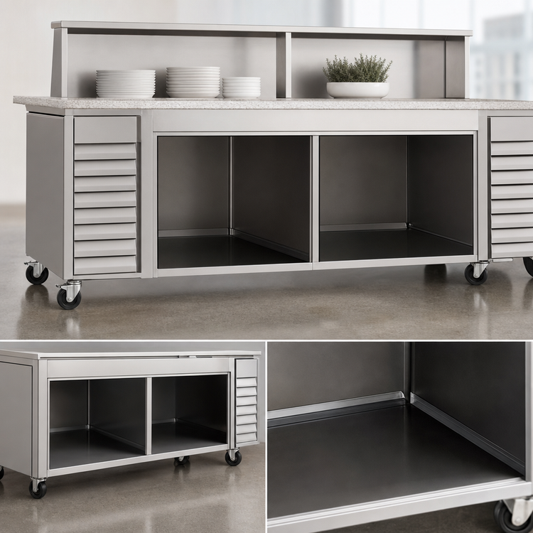 Product image #3 for Vollrath 4-Series Signature Server 60-Inch Open Storage Accessory with Reinforced Bottom Shelf