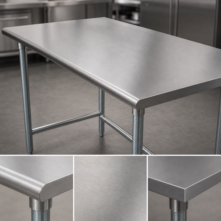 Product image #3 for Advance Tabco 72" x 36" 16-Gauge 304 Stainless Steel Flat Top Work Table with Galvanized Legs