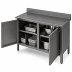 Thumbnail image #3 for John Boos EBHS4R5-3060 Enclosed Stainless Steel Work Table, Cabinet Base with Hinged Doors, 60"W x 30"D, 14-Gauge 300-Series Top, 5" Backsplash