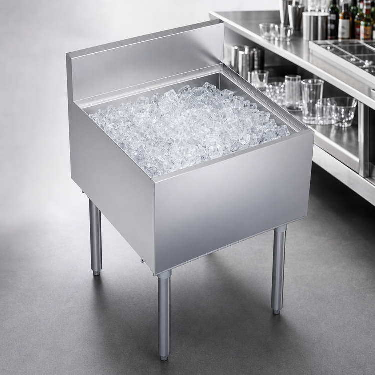 Product image #3 for Krowne Royal Series Stainless Steel Underbar Ice Bin/Cocktail Unit, 24 x 24 Inch, 92 lb Capacity