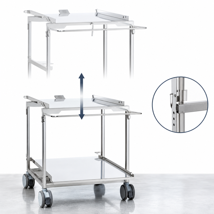 Product image #3 for RATIONAL Height-Adjustable Transport Trolley for Mobile Oven Rack and Mobile Plate Rack, SCC 62/CMP 102 Series