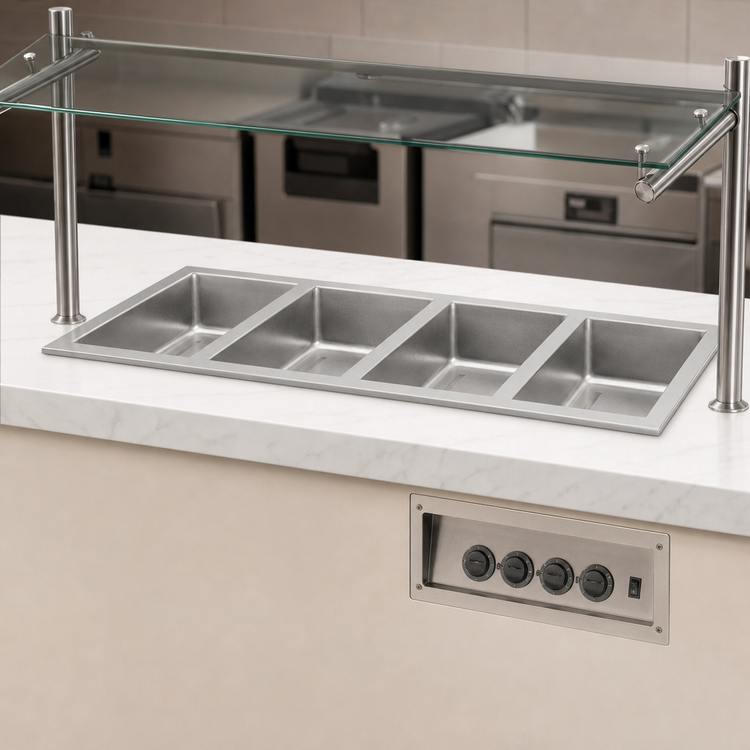 Product image #3 for Wells MOD-400 Top-Mount Built-In Electric Hot Food Well with 4 Full-Size Pan Openings