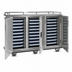 Thumbnail image #4 for FWE ETC-24 24-Tray 3-Section Mobile Non-Insulated Stainless Steel Patient Tray Cart
