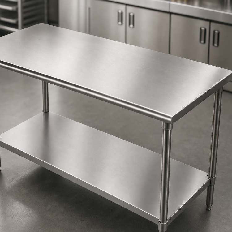 Product image #3 for Advance Tabco 108-Inch x 30-Inch Stainless Steel Flat Top Work Table with Undershelf