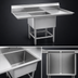 Thumbnail image #3 for Eagle Group Spec-Master 1-Compartment Stainless Steel Sink with Left and Right Drainboards, 90 x 27 Inches