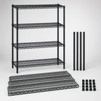 Thumbnail image #3 for Quantum WR63-3072BK 72"W x 30"D x 63"H 4-Shelf Stationary Wire Shelving Starter Kit, Black Epoxy Finish