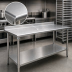 Thumbnail image #3 for Eagle Group BlendPort® BPT-3060SEB-BS Stainless Steel Work Table with Backsplash and Adjustable Undershelf, 60W x 30D, 16-Gauge 300 Series Top