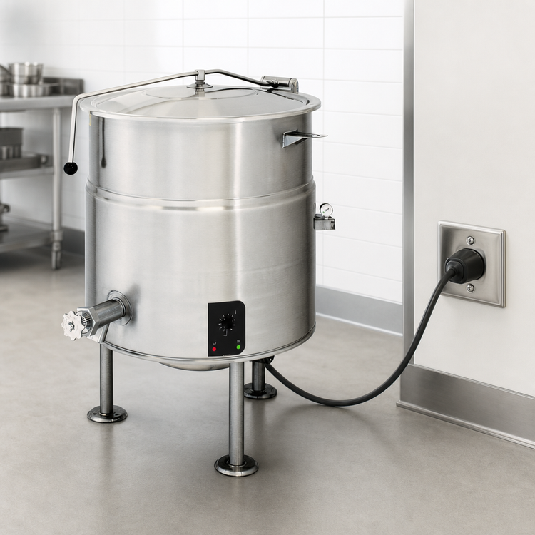 Product image #3 for Cleveland Range KEL40 40-Gallon Electric Tri-Leg 2/3 Steam-Jacketed Kettle