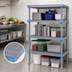 Thumbnail image #3 for Quantum Millenia Gray 4-Shelf Polymer Shelving Unit with Dunnage Stand, 72 x 21 x 74 Inches