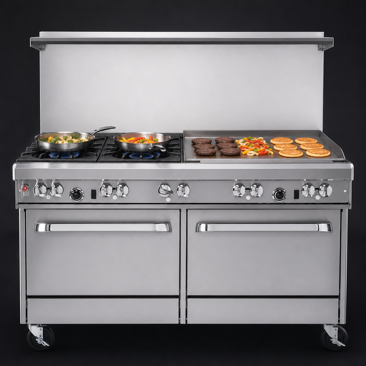 Product image #3 for Southbend Ultimate 60-Inch Gas Restaurant Range with 2 Star/Sauté Burners, 48-Inch Griddle and Convection Oven