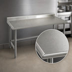 Thumbnail image #3 for Eagle Group Spec-Master T2448GTEM-BS 48 x 24 Inch Stainless Steel Work Table, 14-Gauge 300 Series Top, 4-1/2 Inch Backsplash